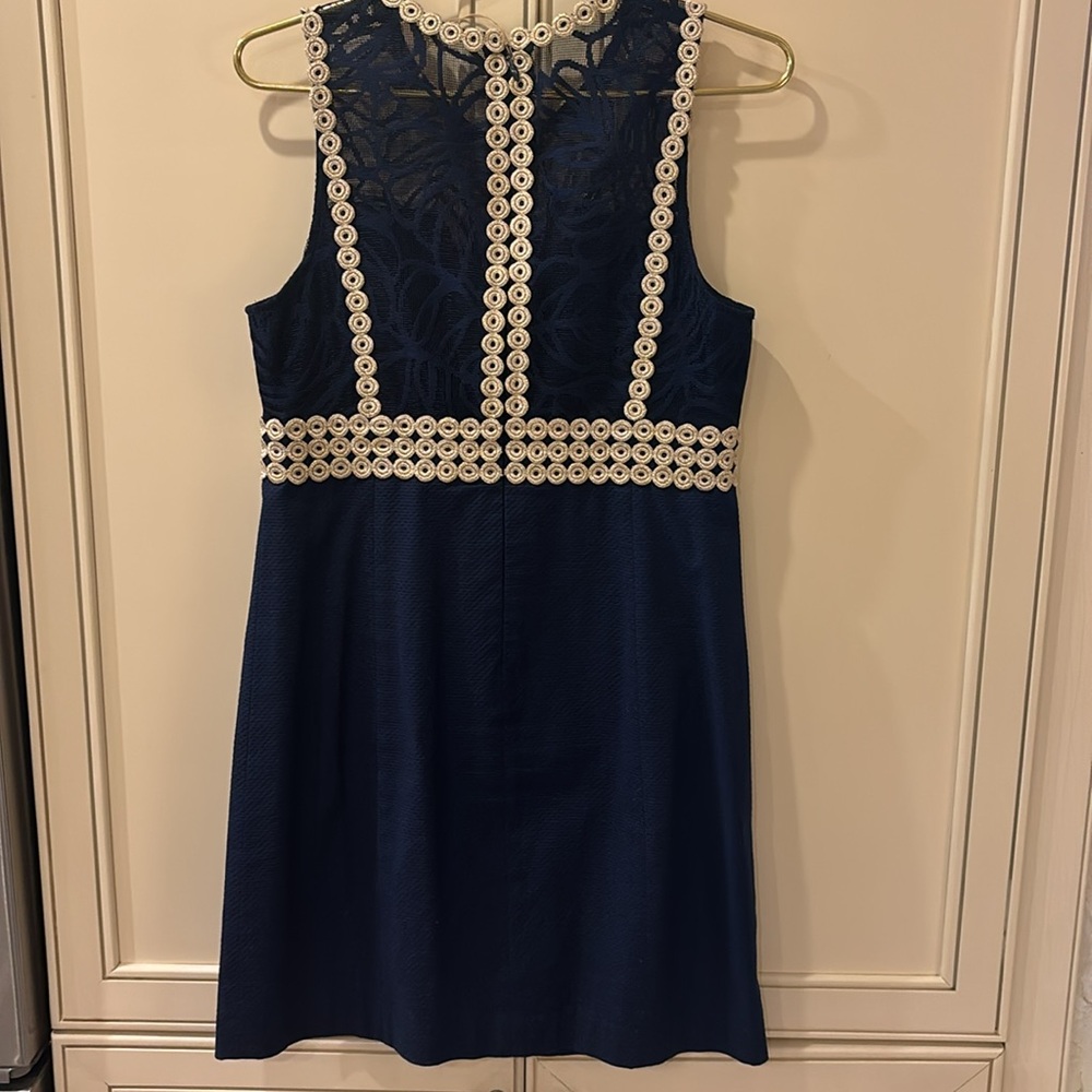Lilly Pulitzer sleeveless dark navy dress size 6 - Picture 7 of 16